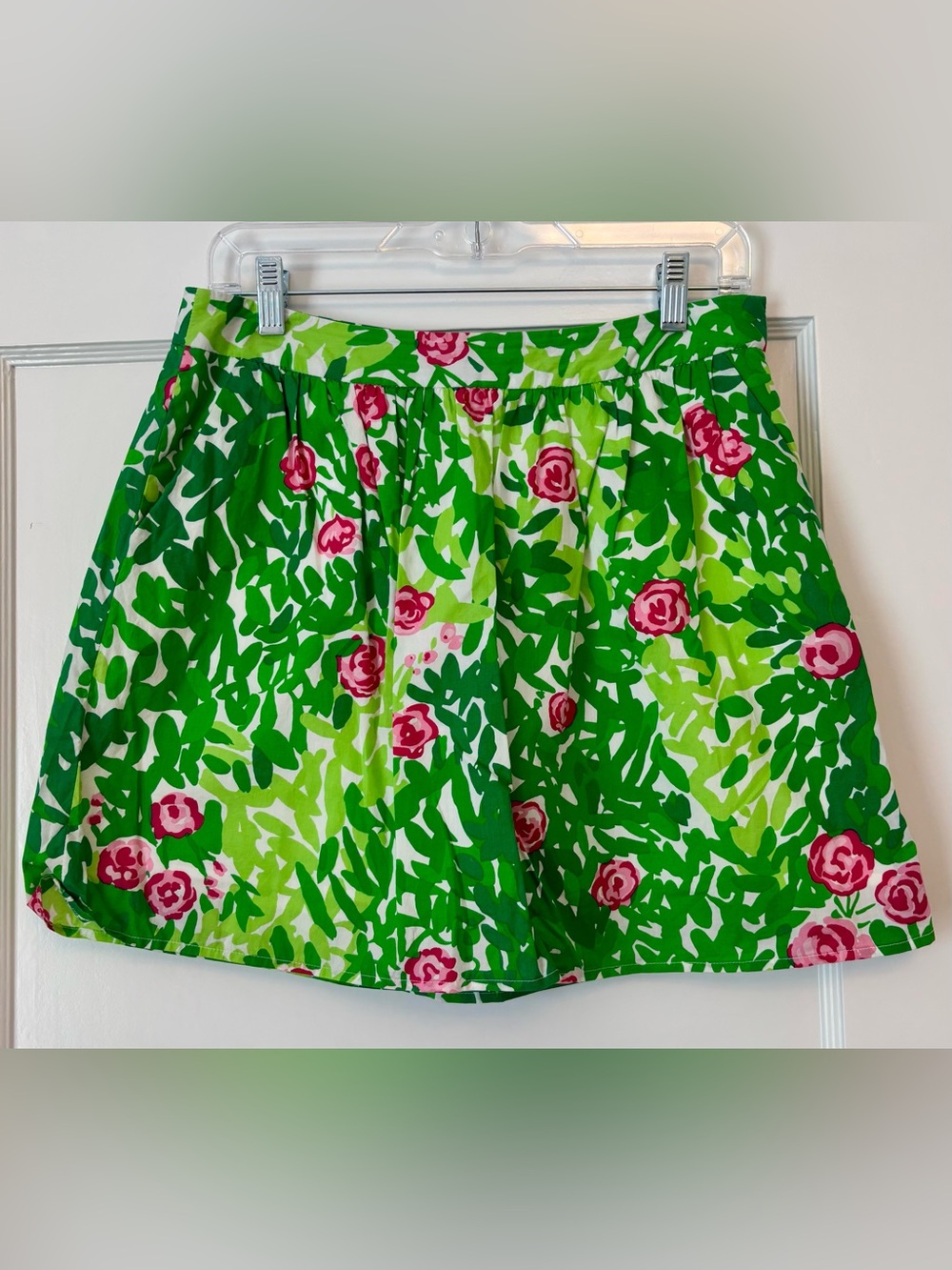 Lilly Pulitzer Whitley Skirt Multi Dashing Green Pink Floral Size 6